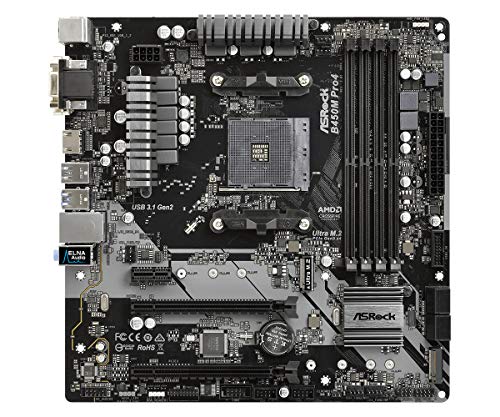 Asrock B450M Pro4 90-MXB8F0-A0UAYZ - Placa de Base, Color Negro