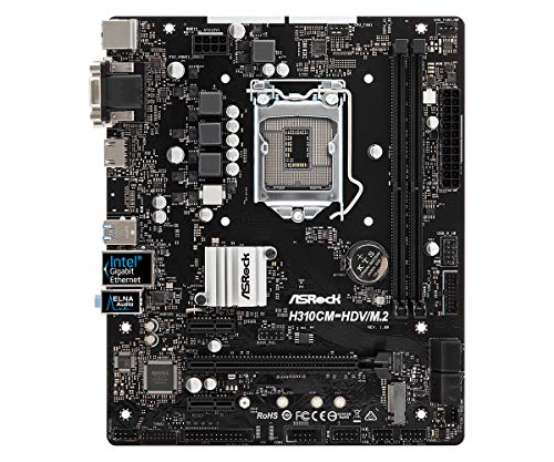 Asrock H310CM-HDV/M.2 - Placa Base (Intel, LGA 1151 (Zócalo H4), DDR4-SDRAM, DIMM, 2133,2400,2666 MHz, 32 GB)