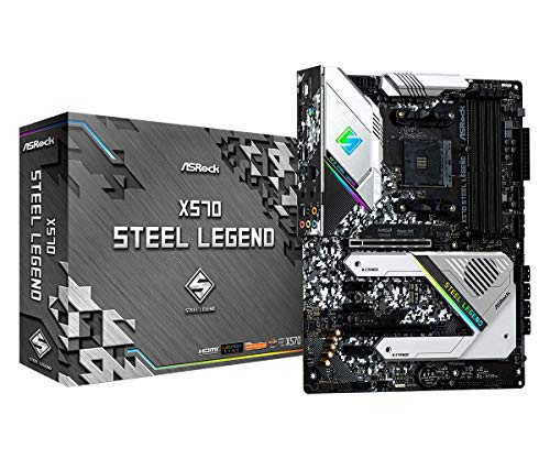 Asrock X570 Steel Legend - Placa Base (AMD, Zócalo AM4, AMD Ryzen, DDR4-SDRAM, DIMM, 2133,2400,2667,2933,3200,3466,3600,4133,4200,4266,4300,4400 MHz)