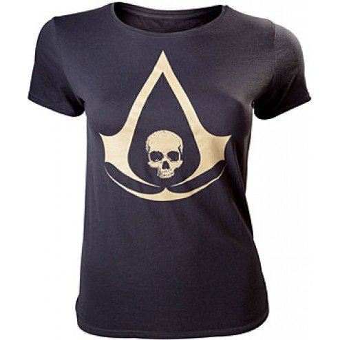 ASSASSIN'S CREED BLACK FLAG - T-Shirt Crest Logo Girl (XL) : TShirt , ML