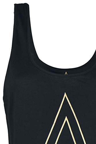 Assassins Creed Camisetas sin Mangas Origins Logo Golden Crest algodón Negro - XS