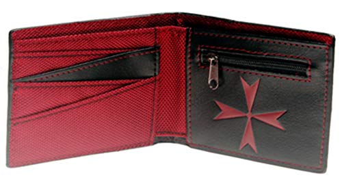 Assassin's Creed Cartera - 15 estilos para elegir, carteras de cuero para hombres Valhalla (Rogue Red)
