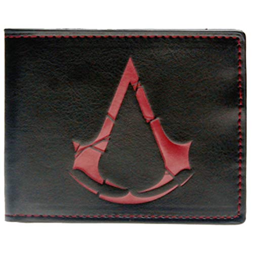 Assassin's Creed Cartera - 15 estilos para elegir, carteras de cuero para hombres Valhalla (Rogue Red)