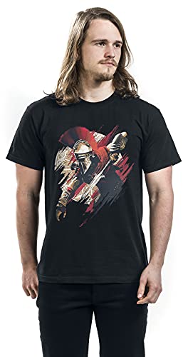 Assassin's Creed Odyssey - Alexios Hombre Camiseta Negro L, 100% algodón, Regular