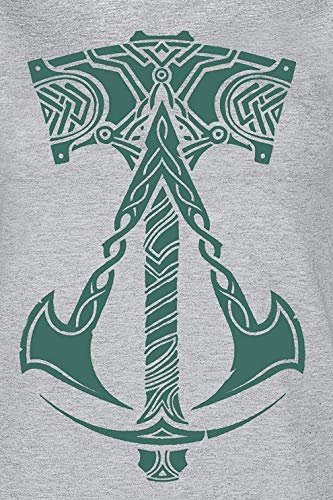 Assassin's Creed Valhalla - Hammer & Symbol Mujer Camiseta Gris/Melé XS