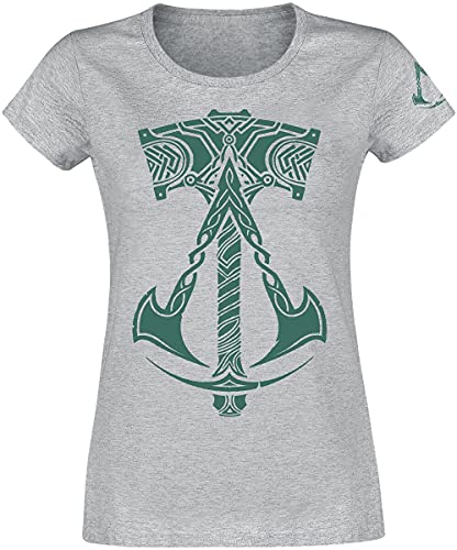 Assassin's Creed Valhalla - Hammer & Symbol Mujer Camiseta Gris/Melé XS