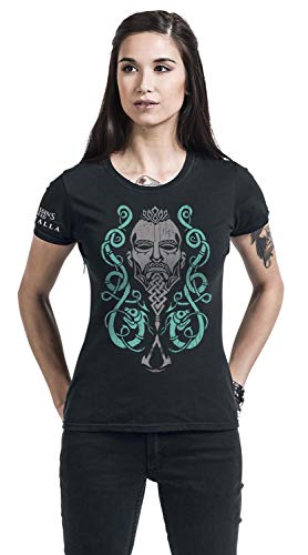 Assassin's Creed Valhalla - Ornaments Mujer Camiseta Negro L, 100% algodón, Regular