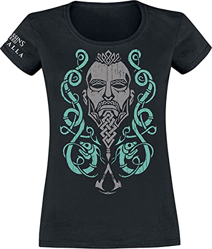 Assassin's Creed Valhalla - Ornaments Mujer Camiseta Negro L, 100% algodón, Regular