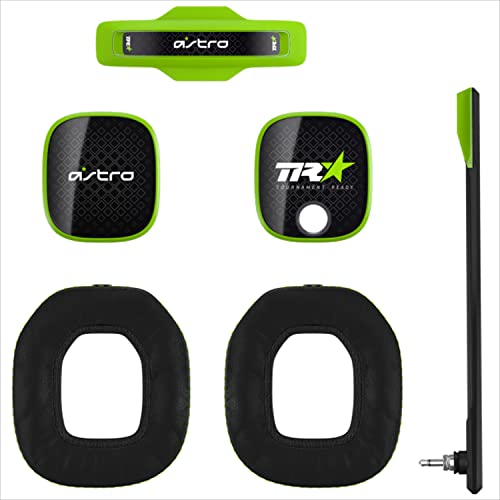 ASTRO A40 TR Mod Kit para Auriculares Gaming, Microfóno y almohadillas con aislamiento de ruido, Etiquetas posteriores cerradas, Personaliza tu aspecto - Verde