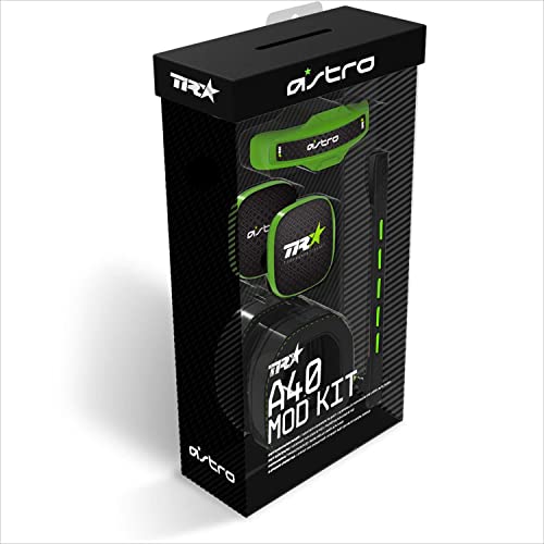 ASTRO A40 TR Mod Kit para Auriculares Gaming, Microfóno y almohadillas con aislamiento de ruido, Etiquetas posteriores cerradas, Personaliza tu aspecto - Verde