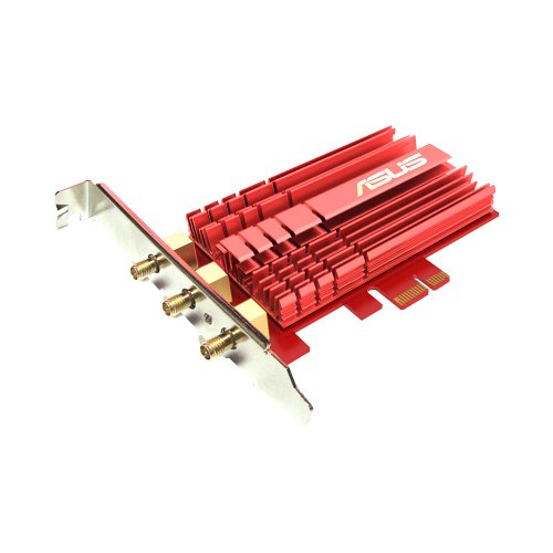 ASUS PCE-AC68 - Tarjeta de red (WiFi AC1900 PCI-E, doble banda, 3T3R, base externa con antenas)