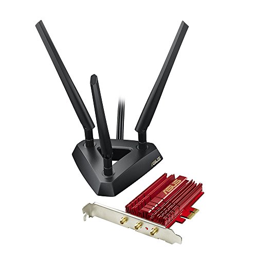 ASUS PCE-AC68 - Tarjeta de red (WiFi AC1900 PCI-E, doble banda, 3T3R, base externa con antenas)