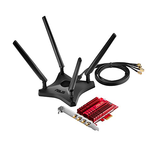 ASUS PCE-AC88 - Tarjeta de Red (Wi-Fi PCI-e AC3100, Dual-Band, 4T4R, 1024 QAM)