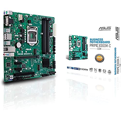 ASUS Prime B360M-C/CSM Intel® B360 Micro ATX - Placa Base (DDR4-SDRAM, DIMM, 2133,2400,2666 MHz, 64 GB, Intel, Intel® Celeron®, Intel® Core™ i3, Intel Core i5, Intel Core i7, Intel® Pentium®)