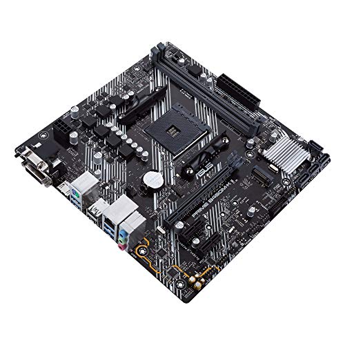 Asus Prime B450M-K II - Placa Base Micro-ATX AMD B450 Ryzen AM4 con Soporte M.2, HDMI/DVI/D-Sub, SATA 6 Gbps, 1 GB Ethernet, USB 3.2 Gen 1 de Tipo A y BIOS Flashback