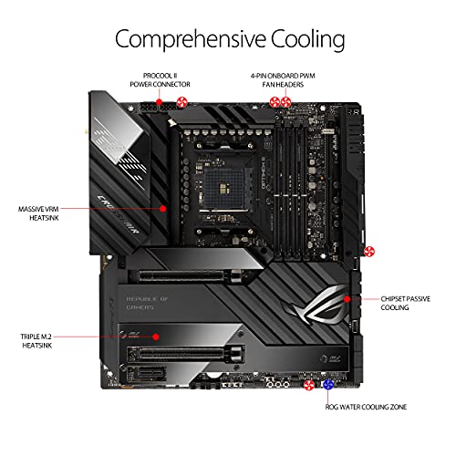 ASUS ROG CROSSHAIR VIII EXTREME - Placa Base Gaming AMD X570 EATX con VRM, 5xM.2, 2xThunderbolt 4, Marvell AQtion 10 Gb Ethernet + Intel 2.5 Gb Ethernet, PCIe 4.0, Wi-Fi 6E y RGB Aura Sync