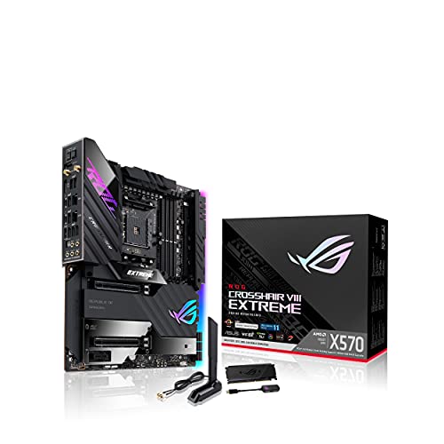 ASUS ROG CROSSHAIR VIII EXTREME - Placa Base Gaming AMD X570 EATX con VRM, 5xM.2, 2xThunderbolt 4, Marvell AQtion 10 Gb Ethernet + Intel 2.5 Gb Ethernet, PCIe 4.0, Wi-Fi 6E y RGB Aura Sync
