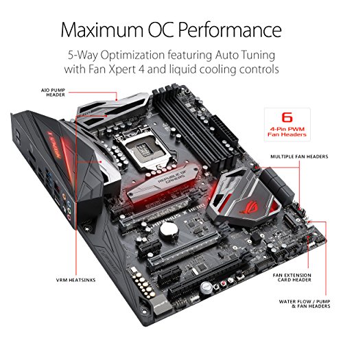 Asus ROG Maximus X Hero ATX, LGA1151 Socket, Chipset Z370, Gigabit LAN Placa Base con gráficos Integrados (Requiere CPU), Multicolor