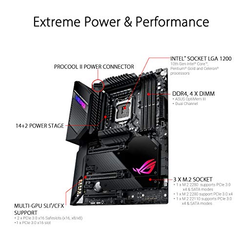 ASUS ROG MAXIMUS XII HERO (WI-FI) - Placa Base Gaming ATX Intel de 10a gen Z490 LGA 1200 con VRM de 14+2 fases, Wi-Fi 6, LAN 5 Gigabit, USB3.2 Gen2, triple M.2, SATA e iluminación RGB Aura Sync