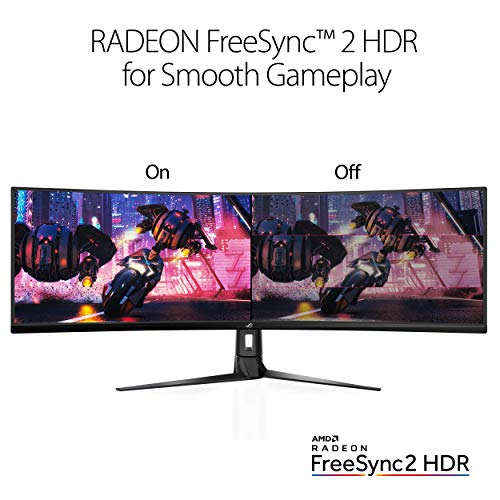 ASUS ROG Strix XG49VQ, Monitor Gaming Ultrapanorámico (3840 X 1080P, 144 Hz, Freesync 2 HDR, Displayhdr 400, Dci-P3. 90%, Shadow Boost), 49", Negro