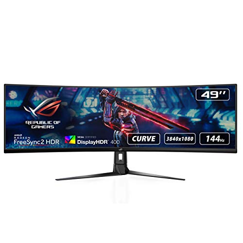 ASUS ROG Strix XG49VQ, Monitor Gaming Ultrapanorámico (3840 X 1080P, 144 Hz, Freesync 2 HDR, Displayhdr 400, Dci-P3. 90%, Shadow Boost), 49", Negro