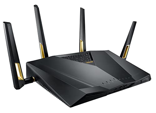 ASUS RT-AX88U - Router Gaming AX6000 Doble Banda Gigabit (Triple VLAN, Wifi 6, compatible PS5, Ai-Mesh soportado, WTFast Acelerador de Juegos, Adaptive QoS, AiProtection PRO, OFDMA, MU-MIMO)