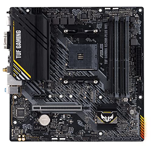 ASUS TUF Gaming A520M-PLUS WiFi - Placa Base de Gaming Micro-ATX AMD B550 Ryzen AM4, M.2, Wi-Fi 802.11ac, SATA 6 Gbps, USB 3.2 Gen. 1, SATA 6 Gbps y Conectores Aura direccionables de 2 Gen