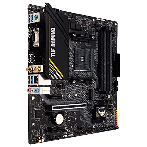 ASUS TUF Gaming A520M-PLUS WiFi - Placa Base de Gaming Micro-ATX AMD B550 Ryzen AM4, M.2, Wi-Fi 802.11ac, SATA 6 Gbps, USB 3.2 Gen. 1, SATA 6 Gbps y Conectores Aura direccionables de 2 Gen