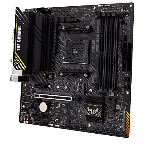 ASUS TUF Gaming A520M-PLUS WiFi - Placa Base de Gaming Micro-ATX AMD B550 Ryzen AM4, M.2, Wi-Fi 802.11ac, SATA 6 Gbps, USB 3.2 Gen. 1, SATA 6 Gbps y Conectores Aura direccionables de 2 Gen