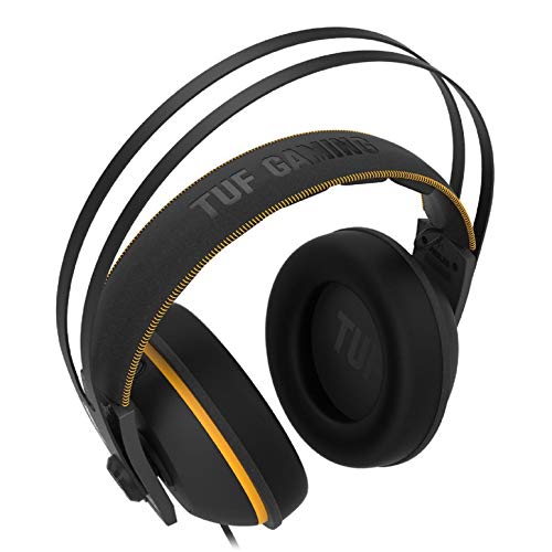 ASUS TUF Gaming H7 Yellow - Auriculares compatibles con PC, Mac, PS4, Nintendo Switch, smartphones y Xbox One, con sonido 7.1 virtual integrado con altavoces Asus Essence, Amarillo