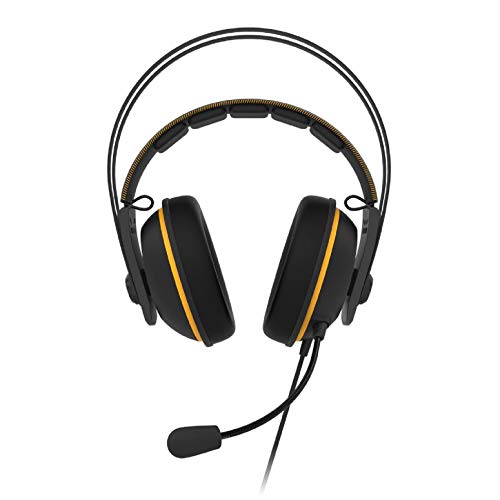 ASUS TUF Gaming H7 Yellow - Auriculares compatibles con PC, Mac, PS4, Nintendo Switch, smartphones y Xbox One, con sonido 7.1 virtual integrado con altavoces Asus Essence, Amarillo