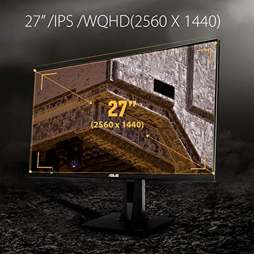 ASUS TUF VG27AQ - Monitor gaming de 27" WQHD (2560x1440, IPS, 165Hz *, ELMB Sync, Compatible con G-SYNC, Adaptive-sync, 1 ms, HDR10) Negro