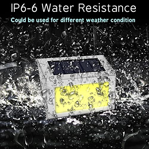Asvert Lámpara de Pared Solar 6 pcs LED Apliques Solares para Exterior Impermeable IP44 de Material PC+ABS+Acero Inoxidable para Jardín Escalera (Blanco frio)