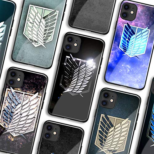 Ataque a los titanes Manga The Scout Regiment Wings of Freedom Emblema Shingeki no Kyojin Anime Glass Carcasa de silicona suave para teléfono (AE #6803, iPhone 11)
