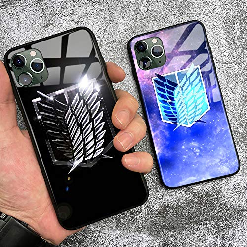 Ataque a los titanes Manga The Scout Regiment Wings of Freedom Emblema Shingeki no Kyojin Anime Glass Carcasa de silicona suave para teléfono (AE #6803, iPhone 11)