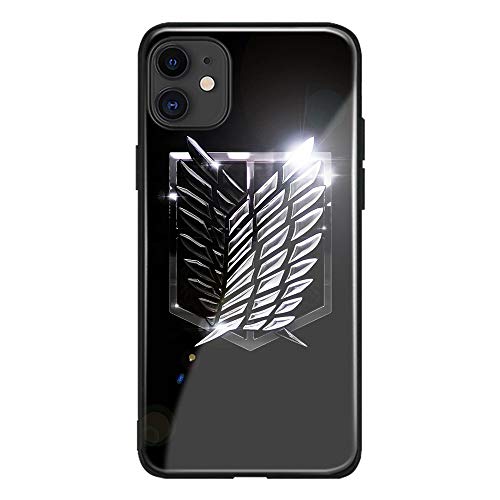 Ataque a los titanes Manga The Scout Regiment Wings of Freedom Emblema Shingeki no Kyojin Anime Glass Carcasa de silicona suave para teléfono (AE #6803, iPhone 11)