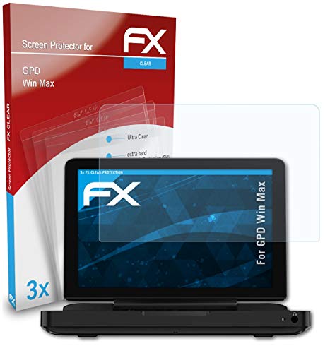atFoliX Lámina Protectora de Pantalla compatible con GPD Win Max Película Protectora, ultra transparente FX Lámina Protectora (3X)