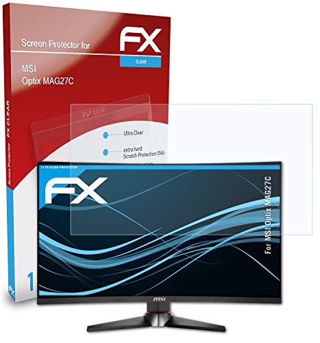 atFoliX Lámina Protectora de Pantalla Compatible con MSI Optix MAG27C Película Protectora, Ultra Transparente FX Lámina Protectora