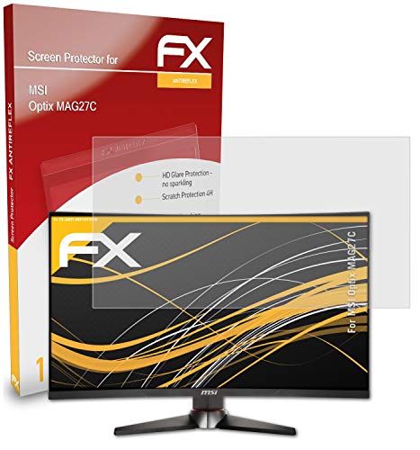 atFoliX Película Protectora Compatible con MSI Optix MAG27C Lámina Protectora de Pantalla, antirreflejos y amortiguadores FX Protector Película