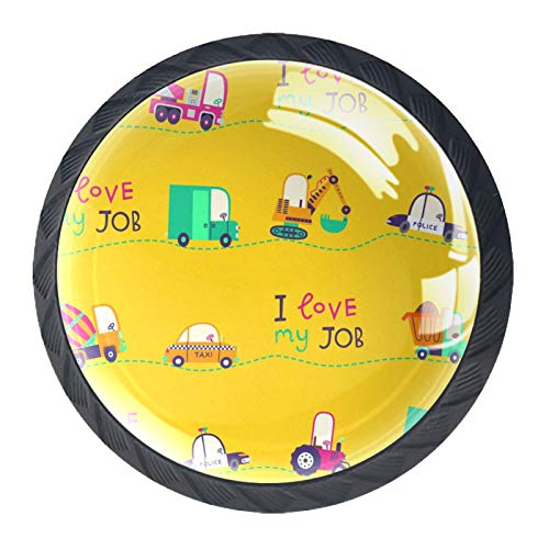 ATOMO 4pcs I Love My Job Cristal 30mm Cajón Tirador Usd para Gabinete