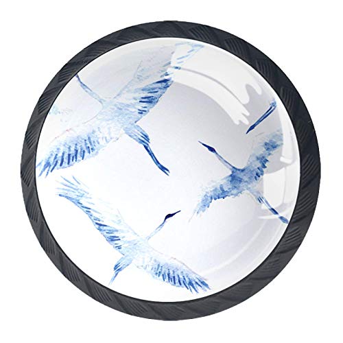 ATOMO 4pcs rojo coronado grúa cristal 30mm cajón tirador tirador Usd para gabinete, cajón