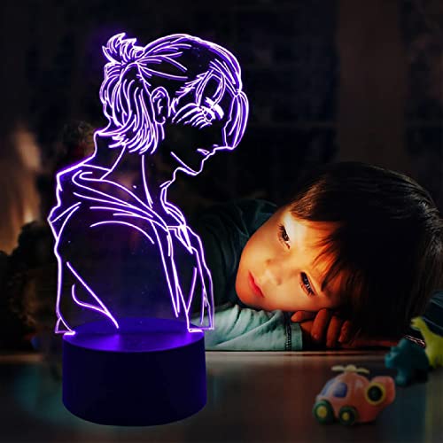 Attack on Titan B 3D lámpara de ilusión óptica con 16 colores intermitentes y interruptor táctil USB alimentado lámpara de escritorio para niños regalos decoración del hogar