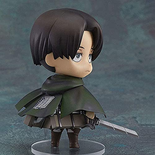 Attack On Titan Levi·Ackerman Q Version Nendoroid figuras de acción juguete con accesorios figuras de anime movibles estatua juego de dibujos animados personaje modelo decoraciones