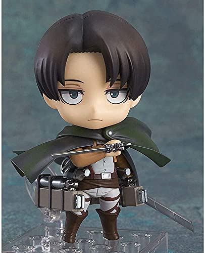 Attack On Titan Levi·Ackerman Q Version Nendoroid figuras de acción juguete con accesorios figuras de anime movibles estatua juego de dibujos animados personaje modelo decoraciones