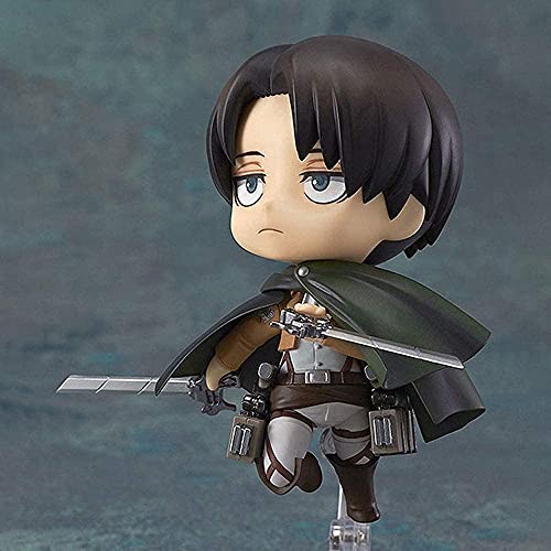 Attack On Titan Levi·Ackerman Q Version Nendoroid figuras de acción juguete con accesorios figuras de anime movibles estatua juego de dibujos animados personaje modelo decoraciones