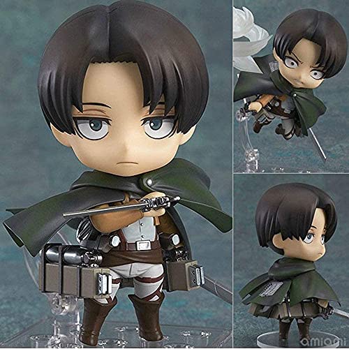 Attack On Titan Levi·Ackerman Q Version Nendoroid figuras de acción juguete con accesorios figuras de anime movibles estatua juego de dibujos animados personaje modelo decoraciones