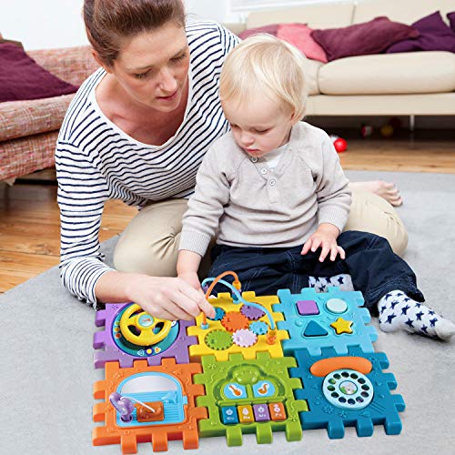 Attrinic Juguete Cubo de Actividades para Bebé 6 en 1 para que los niños jueguen en forma de laberinto con música, para niños y niñas a partir de 18 meses