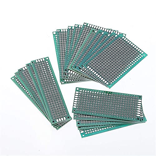 Auoeer Componentes de PC, 20st 5x7 4x6 3x7 2x8cm Dubbelsidig Prototyp DIY Universal Impreso Circuito PCB Tablero PUTBARD PCB Kit