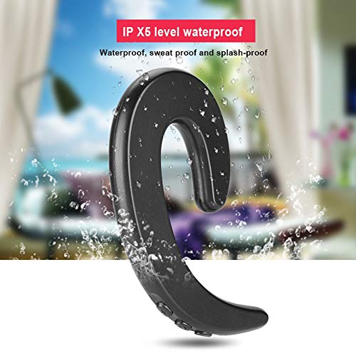 Auriculares de Conducción ósea, Ligeros Y Pequeños Auriculares Manos Libres Fáciles de Llevar Recordatorio de Voz en Chino E Inglés para Montañismo para Trabajar(Negro)