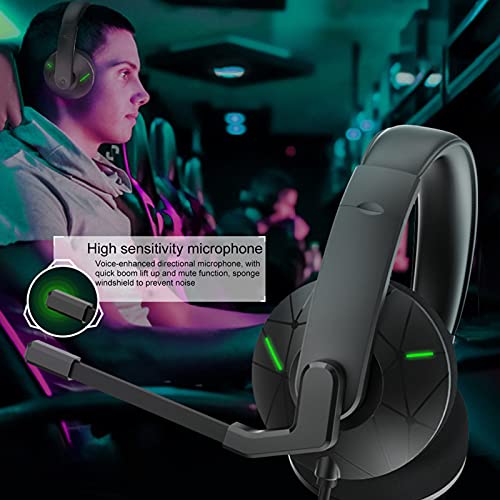 Auriculares de Juego sobre oído con micrófono Independiente |Sonido Envolvente 3D para FPS Gaming Wired Gamer Auriculares con micrófono para la Consola de Juegos Verde Un tamaño
